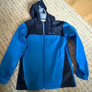 Columbia Kids Rain Blue Jacket size M like new